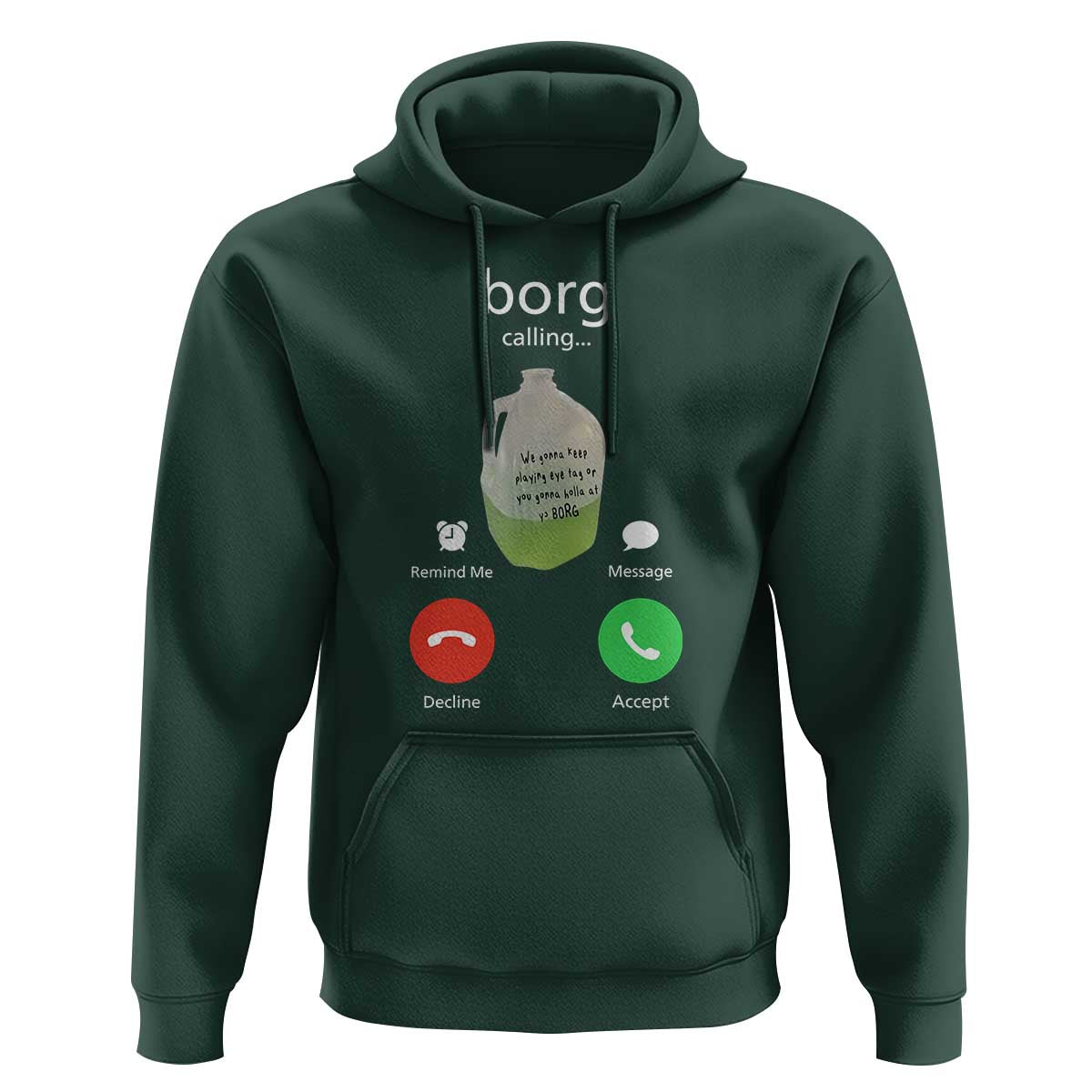 Funny Borg Drink Caling Meme Hoodie College Party Drink Viral Humor
