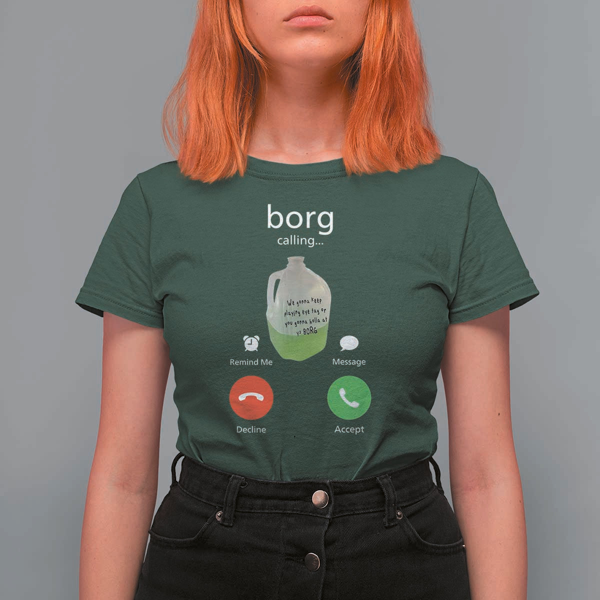 Funny Borg Drink Caling Meme T Shirt For Women College Party Drink Viral Humor