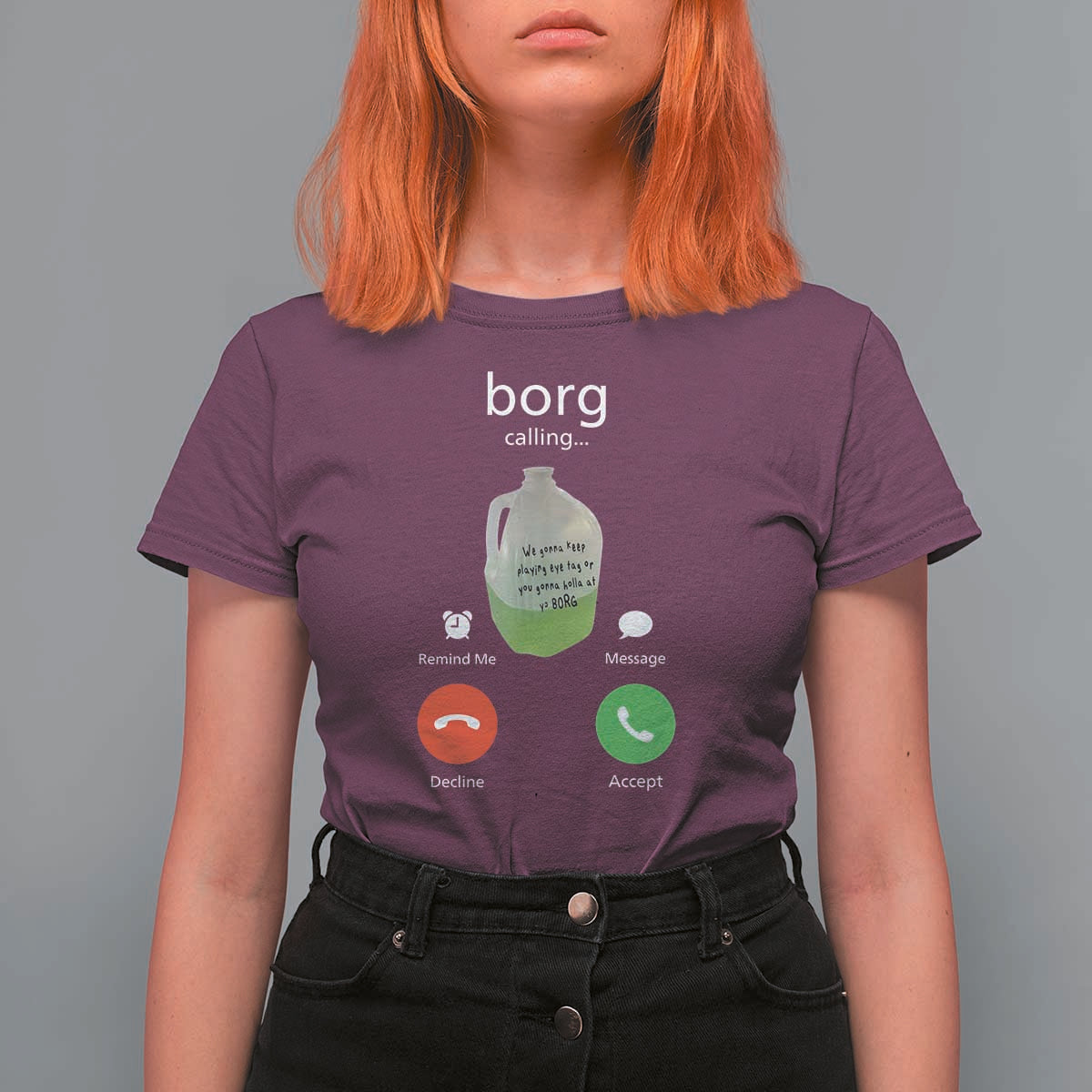 Funny Borg Drink Caling Meme T Shirt For Women College Party Drink Viral Humor