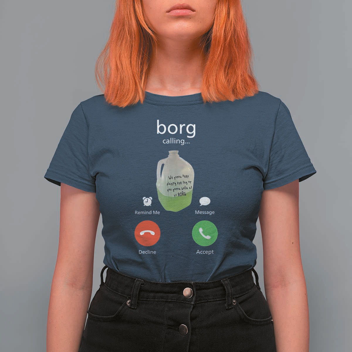 Funny Borg Drink Caling Meme T Shirt For Women College Party Drink Viral Humor