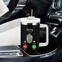 Funny Borg Drink Caling Meme Tumbler With Handle College Party Drink Viral Humor