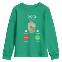 Funny Borg Drink Caling Meme Youth Sweatshirt College Party Drink Viral Humor