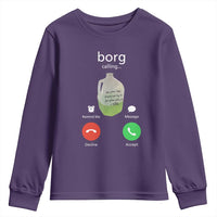Funny Borg Drink Caling Meme Youth Sweatshirt College Party Drink Viral Humor