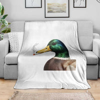 Smoking Mallard Meme Graphic Throw Blanket Chaotic Funny Wild Duck Attitude Viral Internet Humor