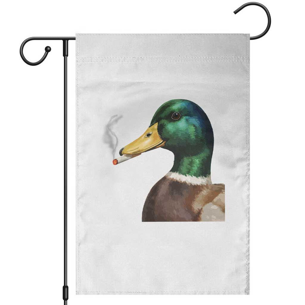 Smoking Mallard Meme Graphic Garden Flag Chaotic Funny Wild Duck Attitude Viral Internet Humor