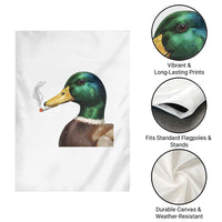 Smoking Mallard Meme Graphic Garden Flag Chaotic Funny Wild Duck Attitude Viral Internet Humor