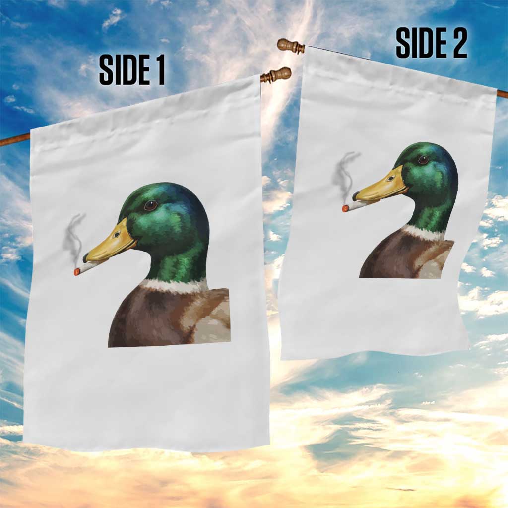Smoking Mallard Meme Graphic Garden Flag Chaotic Funny Wild Duck Attitude Viral Internet Humor