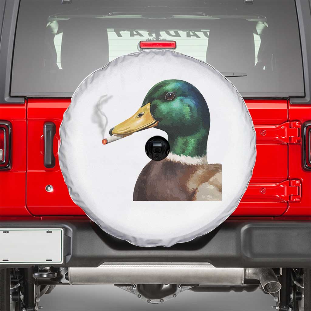 Smoking Mallard Meme Graphic Spare Tire Cover Chaotic Funny Wild Duck Attitude Viral Internet Humor