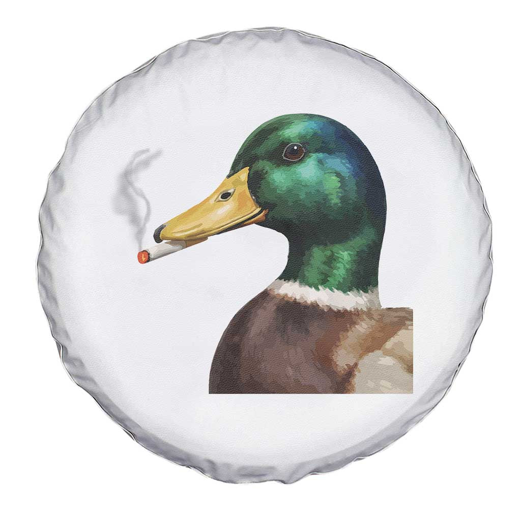 Smoking Mallard Meme Graphic Spare Tire Cover Chaotic Funny Wild Duck Attitude Viral Internet Humor