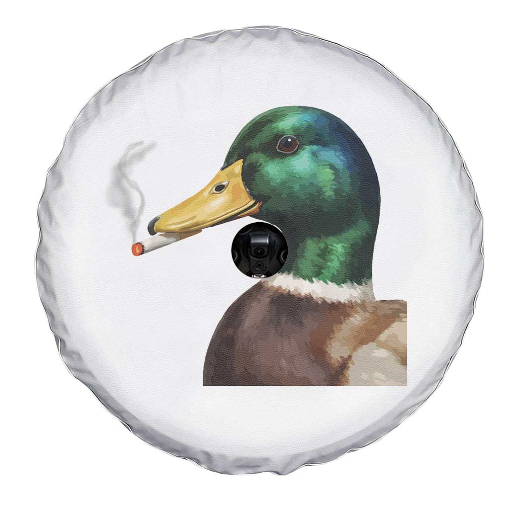 Smoking Mallard Meme Graphic Spare Tire Cover Chaotic Funny Wild Duck Attitude Viral Internet Humor