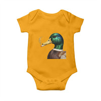 Smoking Mallard Meme Graphic Baby Onesie Chaotic Funny Wild Duck Attitude Viral Internet Humor