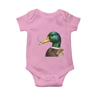 Smoking Mallard Meme Graphic Baby Onesie Chaotic Funny Wild Duck Attitude Viral Internet Humor
