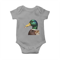 Smoking Mallard Meme Graphic Baby Onesie Chaotic Funny Wild Duck Attitude Viral Internet Humor