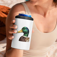 Smoking Mallard Meme Graphic 4 in 1 Can Cooler Tumbler Chaotic Funny Wild Duck Attitude Viral Internet Humor