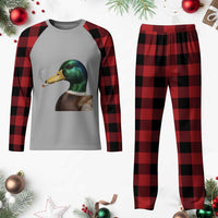 Smoking Mallard Meme Graphic Plaid Pajama Set Chaotic Funny Wild Duck Attitude Viral Internet Humor