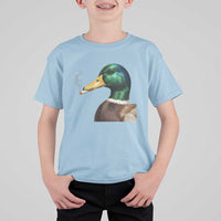 Smoking Mallard Meme Graphic T Shirt For Kid Chaotic Funny Wild Duck Attitude Viral Internet Humor