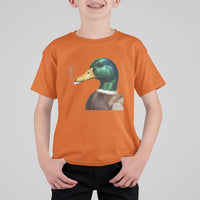 Smoking Mallard Meme Graphic T Shirt For Kid Chaotic Funny Wild Duck Attitude Viral Internet Humor