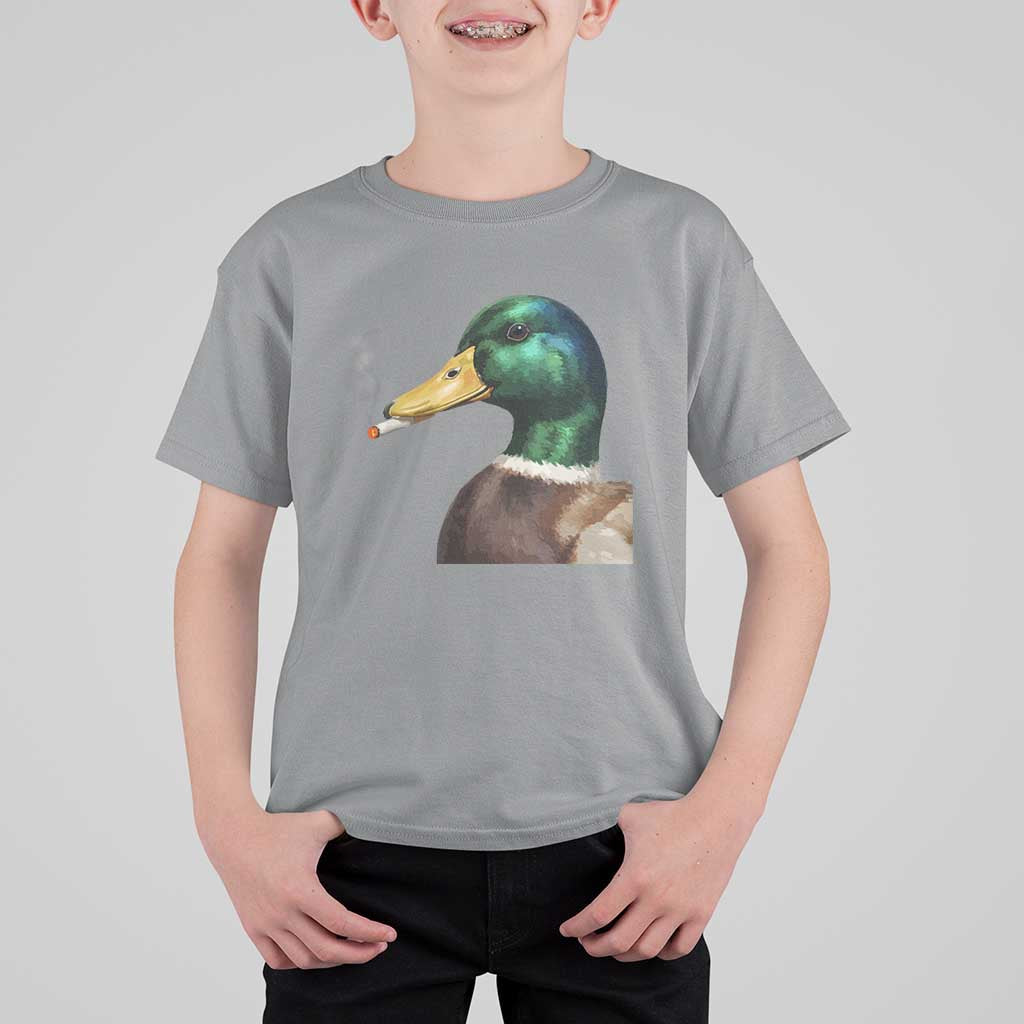 Smoking Mallard Meme Graphic T Shirt For Kid Chaotic Funny Wild Duck Attitude Viral Internet Humor