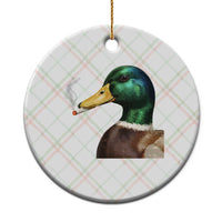 Smoking Mallard Meme Graphic Ceramic Ornament Chaotic Funny Wild Duck Attitude Viral Internet Humor