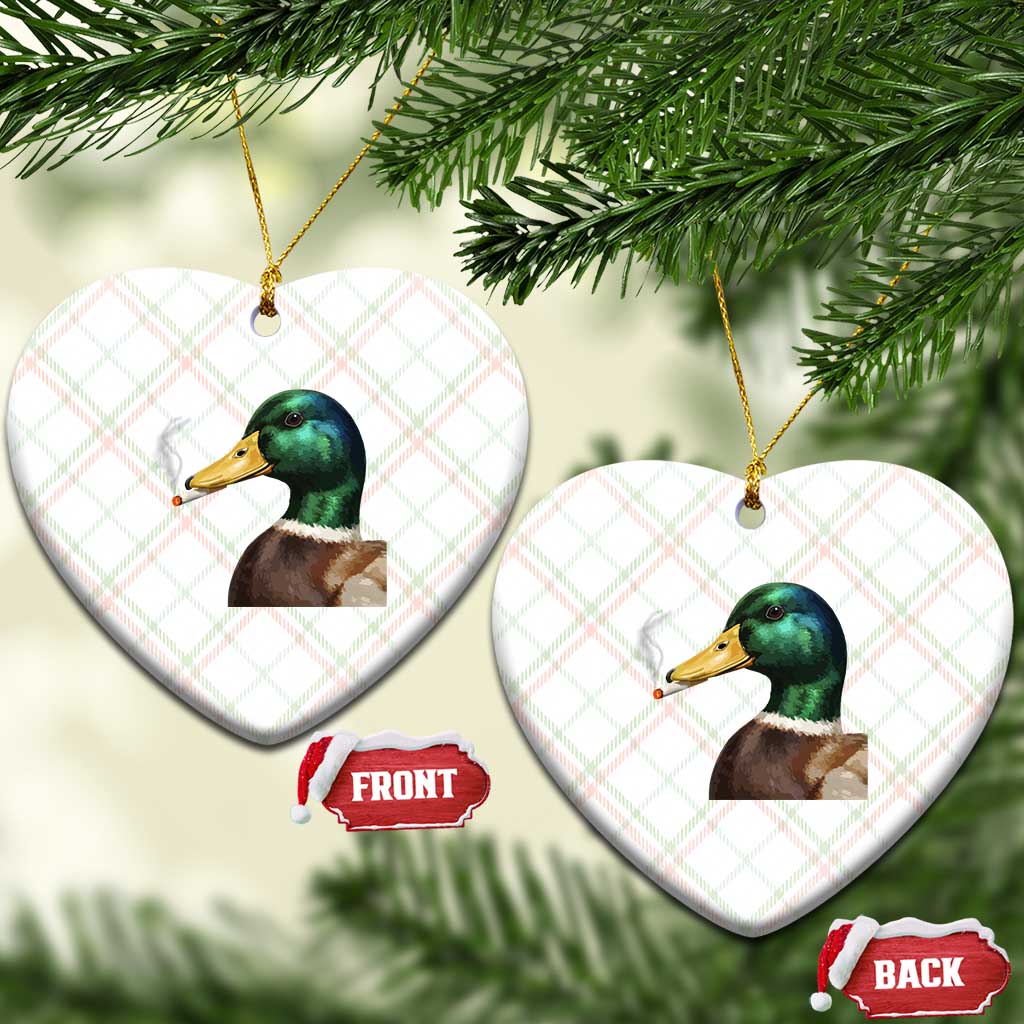 Smoking Mallard Meme Graphic Ceramic Ornament Chaotic Funny Wild Duck Attitude Viral Internet Humor