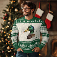 Smoking Mallard Meme Graphic Ugly Christmas Sweater Chaotic Funny Wild Duck Attitude Viral Internet Humor