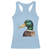 Smoking Mallard Meme Graphic Racerback Tank Top Chaotic Funny Wild Duck Attitude Viral Internet Humor