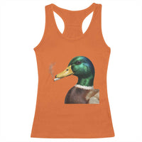 Smoking Mallard Meme Graphic Racerback Tank Top Chaotic Funny Wild Duck Attitude Viral Internet Humor