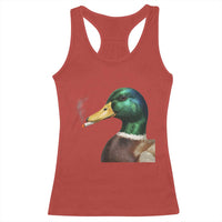 Smoking Mallard Meme Graphic Racerback Tank Top Chaotic Funny Wild Duck Attitude Viral Internet Humor