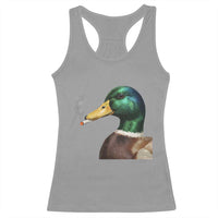 Smoking Mallard Meme Graphic Racerback Tank Top Chaotic Funny Wild Duck Attitude Viral Internet Humor