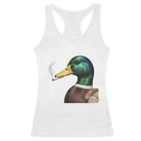 Smoking Mallard Meme Graphic Racerback Tank Top Chaotic Funny Wild Duck Attitude Viral Internet Humor