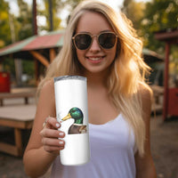Smoking Mallard Meme Graphic Skinny Tumbler Chaotic Funny Wild Duck Attitude Viral Internet Humor