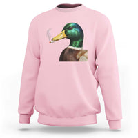 Smoking Mallard Meme Graphic Sweatshirt Chaotic Funny Wild Duck Attitude Viral Internet Humor