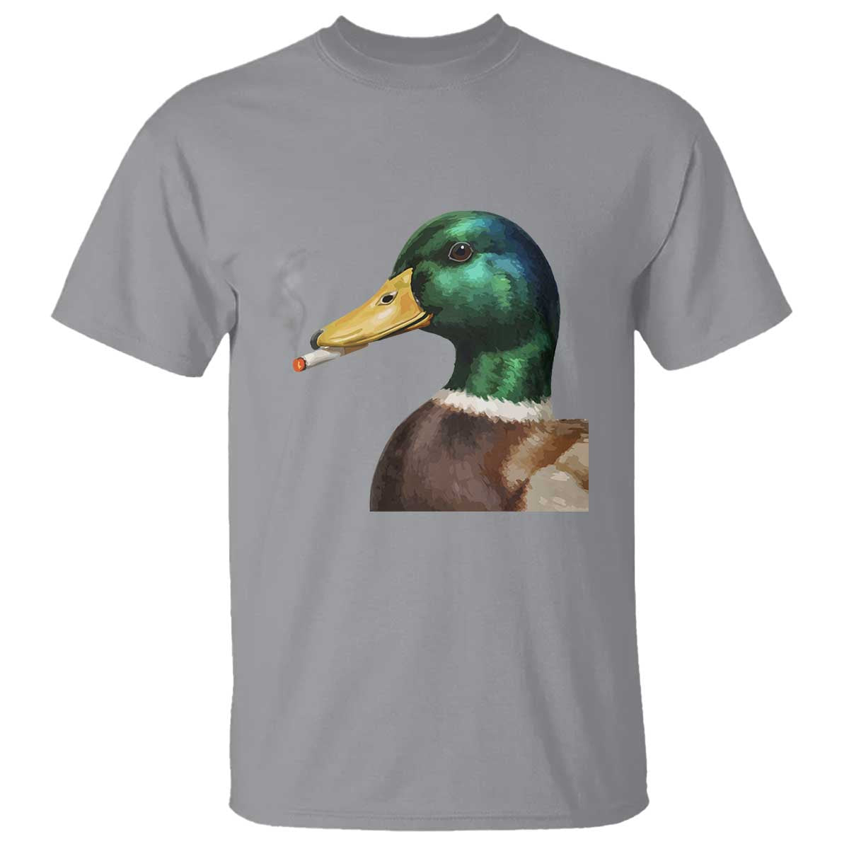 Smoking Mallard Meme Graphic T Shirt Chaotic Funny Wild Duck Attitude Viral Internet Humor