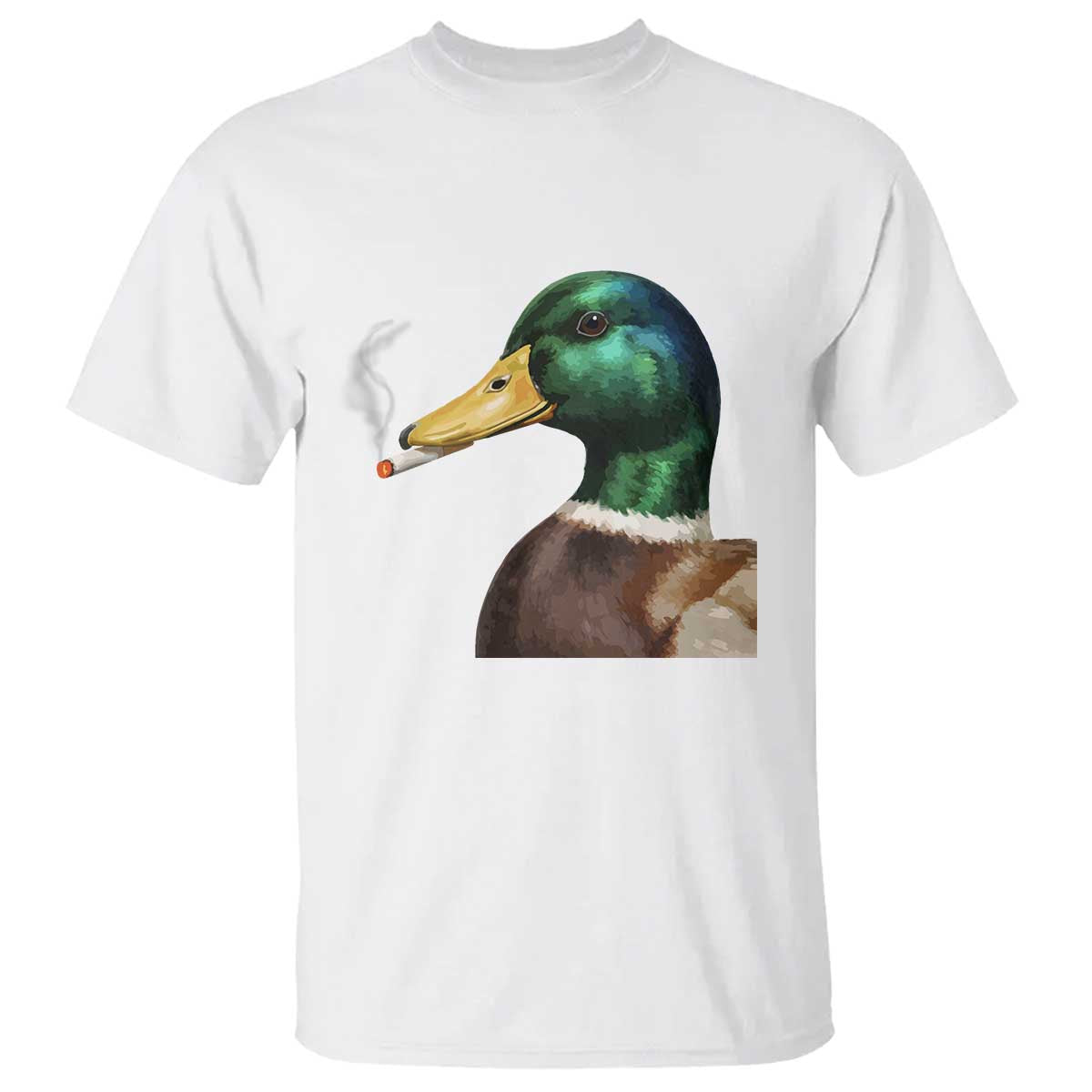 Smoking Mallard Meme Graphic T Shirt Chaotic Funny Wild Duck Attitude Viral Internet Humor