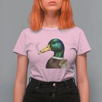 Smoking Mallard Meme Graphic T Shirt For Women Chaotic Funny Wild Duck Attitude Viral Internet Humor