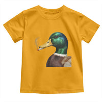 Smoking Mallard Meme Graphic Toddler T Shirt Chaotic Funny Wild Duck Attitude Viral Internet Humor