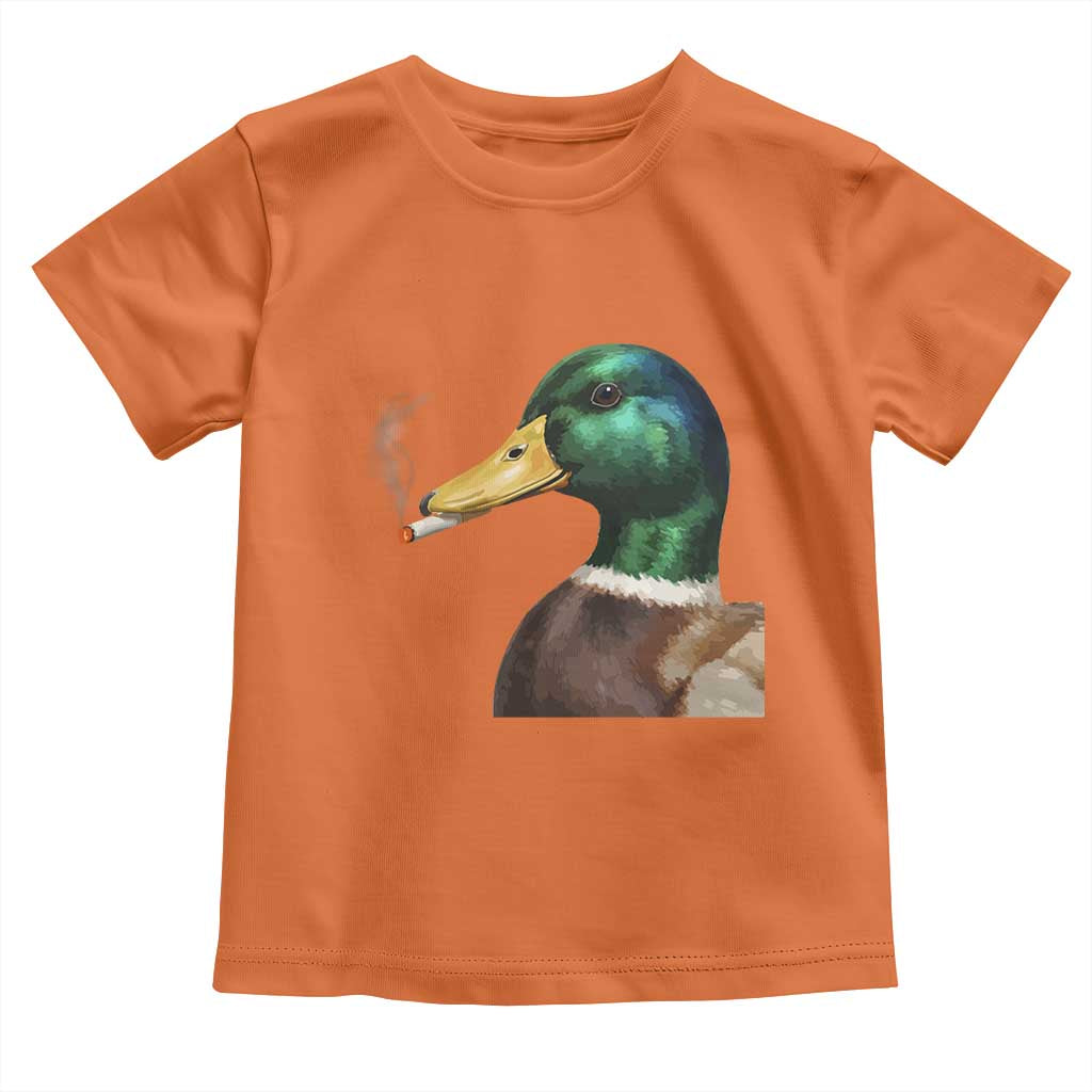 Smoking Mallard Meme Graphic Toddler T Shirt Chaotic Funny Wild Duck Attitude Viral Internet Humor