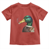 Smoking Mallard Meme Graphic Toddler T Shirt Chaotic Funny Wild Duck Attitude Viral Internet Humor
