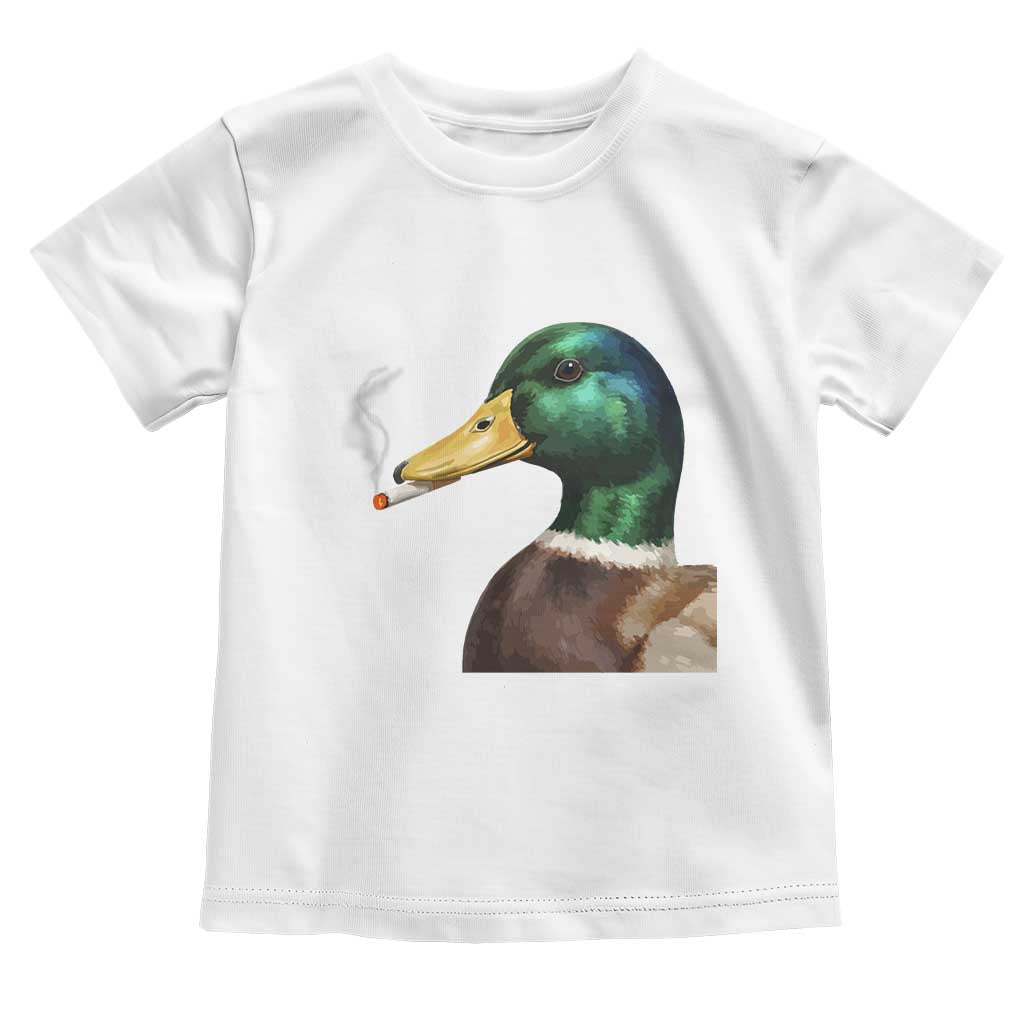 Smoking Mallard Meme Graphic Toddler T Shirt Chaotic Funny Wild Duck Attitude Viral Internet Humor