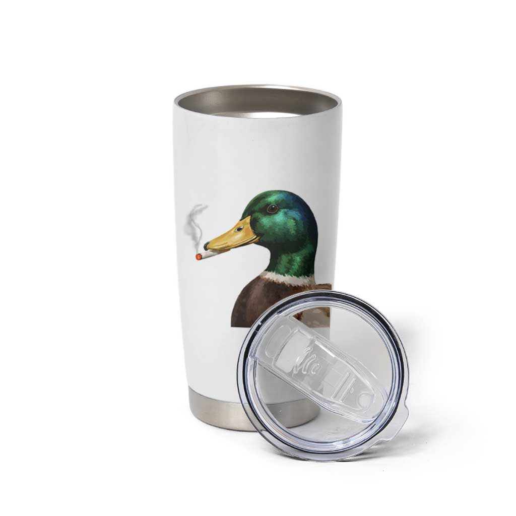 Smoking Mallard Meme Graphic Tumbler Cup Chaotic Funny Wild Duck Attitude Viral Internet Humor