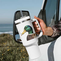 Smoking Mallard Meme Graphic Tumbler With Handle Chaotic Funny Wild Duck Attitude Viral Internet Humor