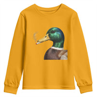 Smoking Mallard Meme Graphic Youth Sweatshirt Chaotic Funny Wild Duck Attitude Viral Internet Humor