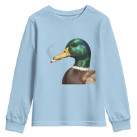 Smoking Mallard Meme Graphic Youth Sweatshirt Chaotic Funny Wild Duck Attitude Viral Internet Humor