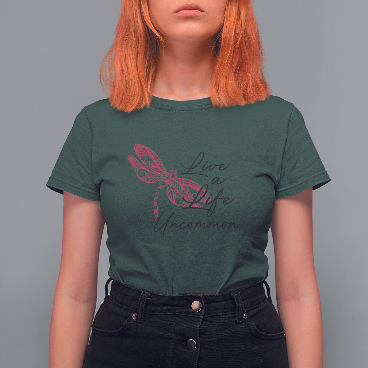 Simple Boho Dragonfly Shirt Live A Life Uncommon Inspirational Spiritual Dragonfly T-Shirt for Women, Dragonfly Gift, Spiritual Shirt T Shirt For Women - Wonder Print Shop