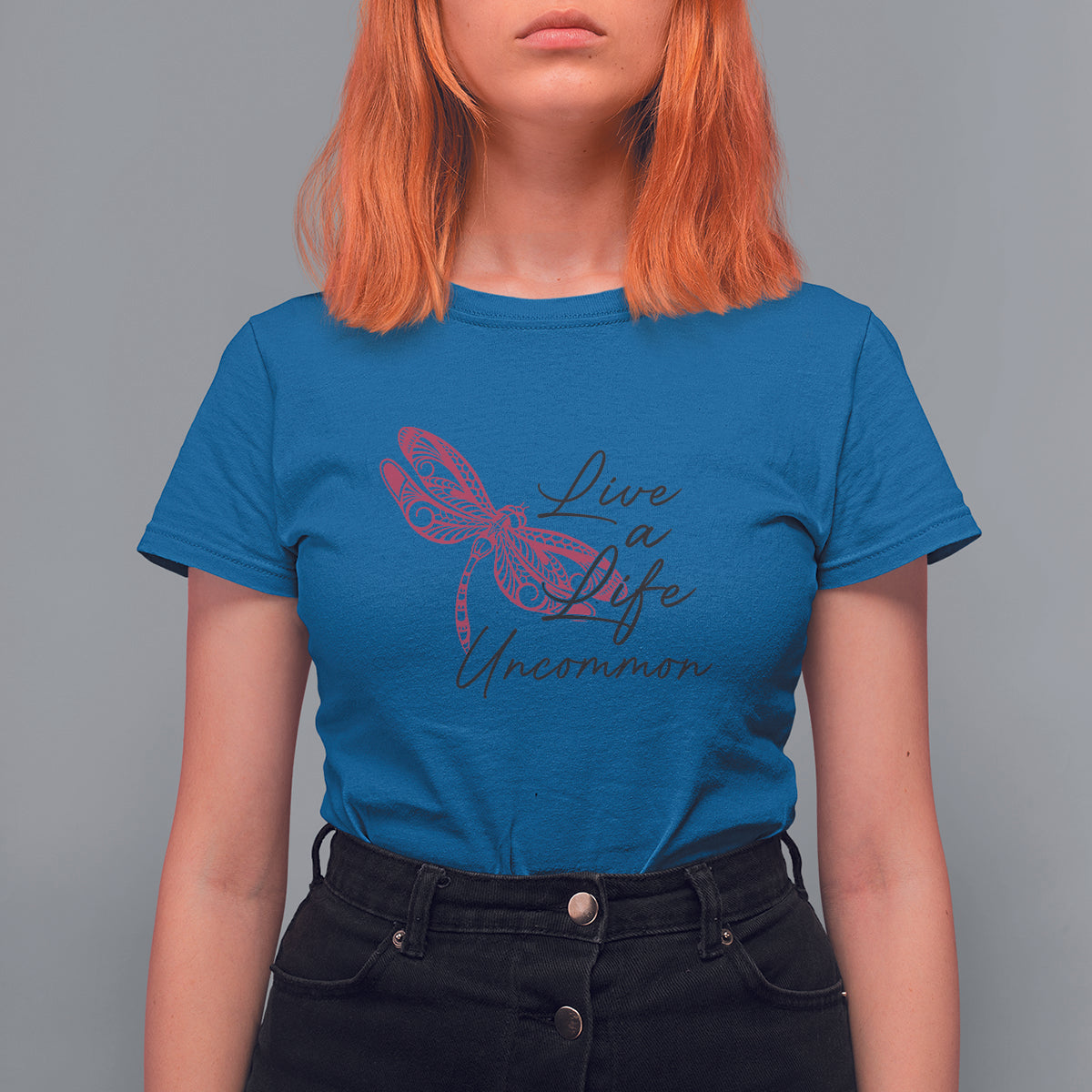 Simple Boho Dragonfly Shirt Live A Life Uncommon Inspirational Spiritual Dragonfly T-Shirt for Women, Dragonfly Gift, Spiritual Shirt T Shirt For Women - Wonder Print Shop