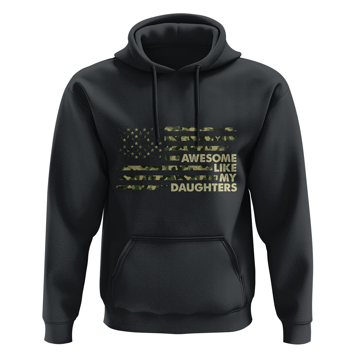 Awesome Like My Daughters Hoodie Parents' Day Camo American Flag - Wonder Print Shop
