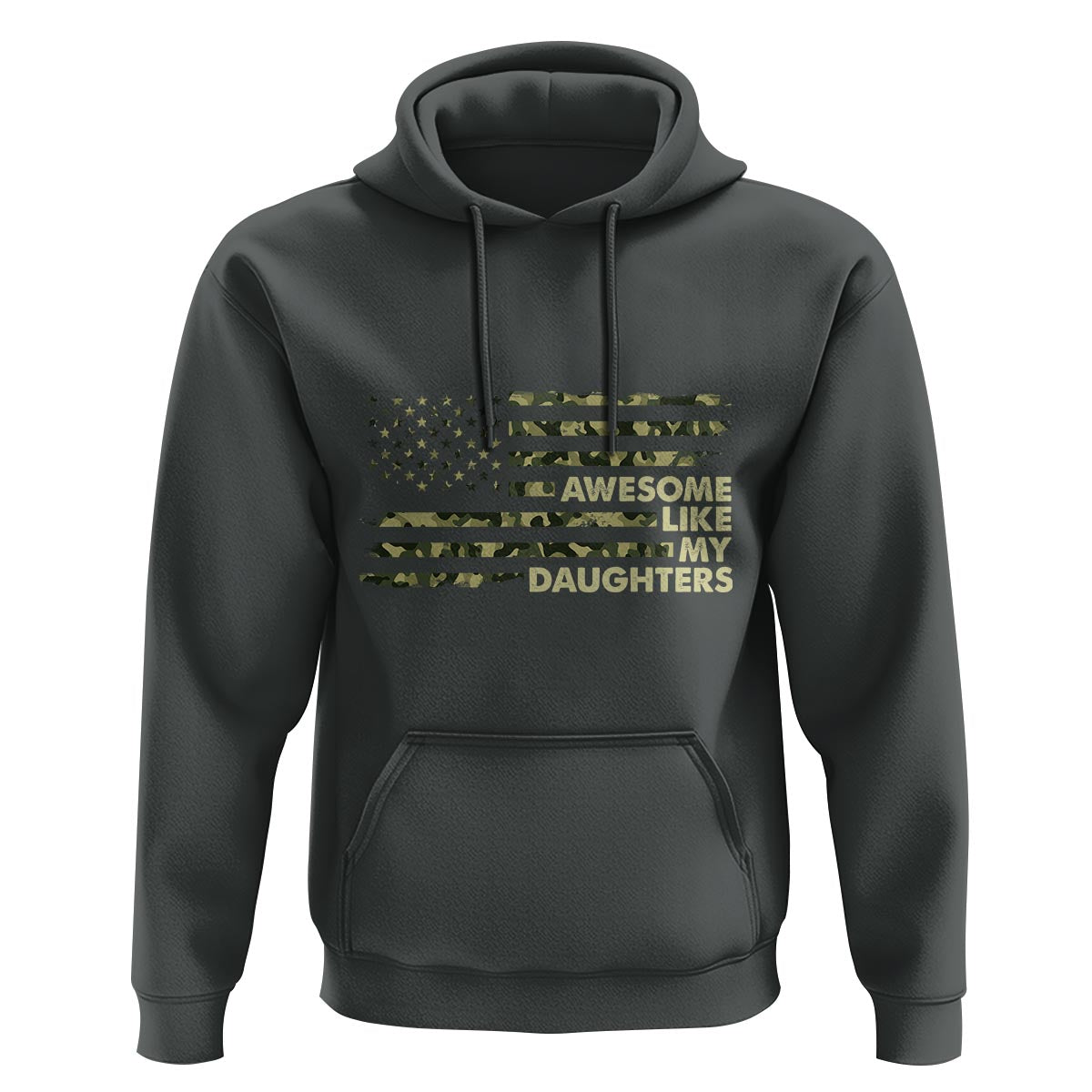 Awesome Like My Daughters Hoodie Parents' Day Camo American Flag - Wonder Print Shop