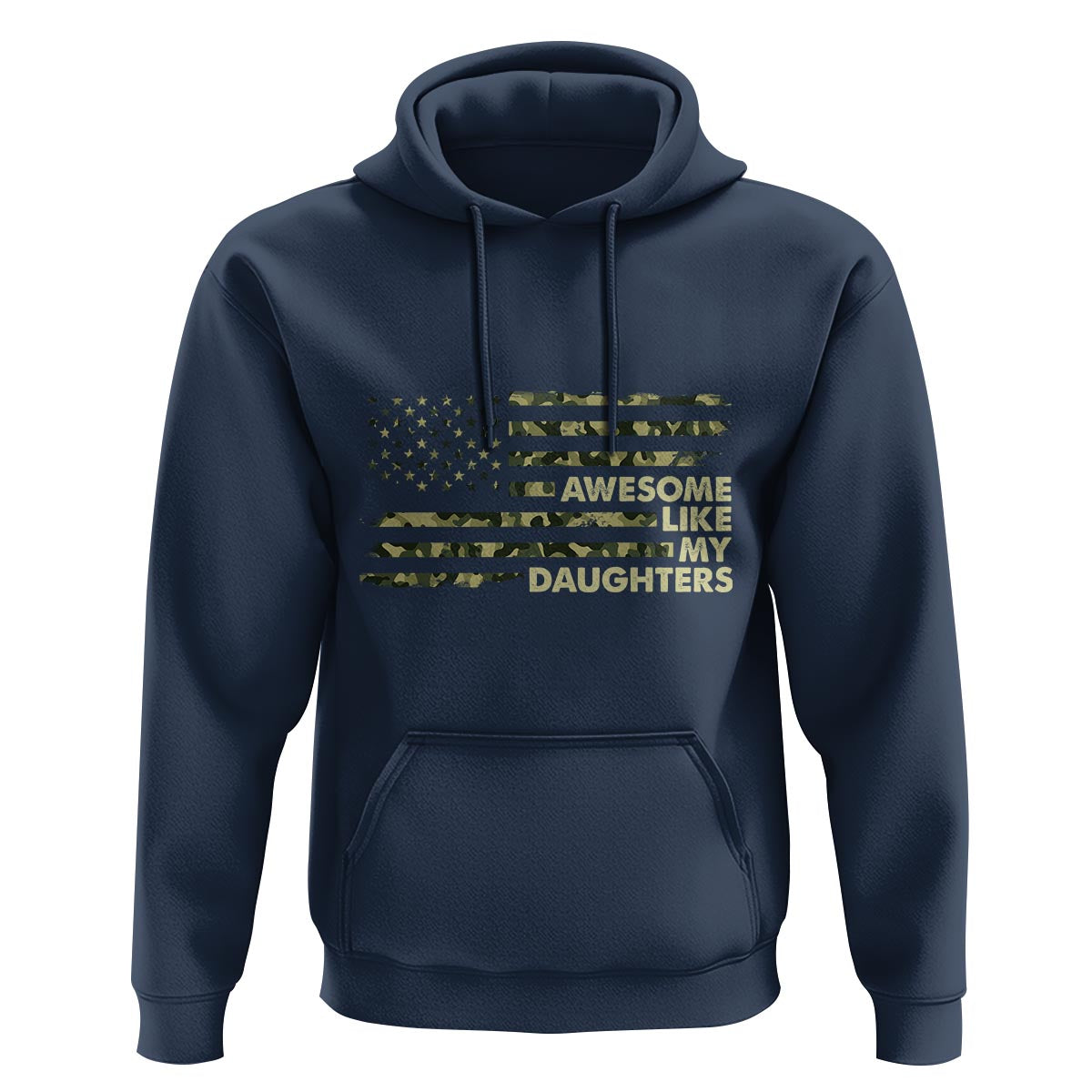 Awesome Like My Daughters Hoodie Parents' Day Camo American Flag - Wonder Print Shop
