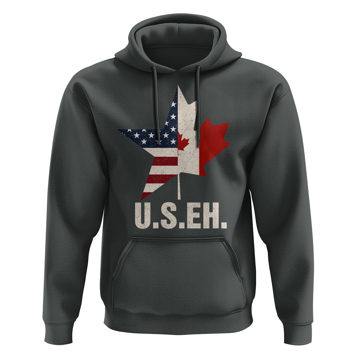 Funny American Canadan Hoodie US EH Canada Maple Leaf America Star Flag - Wonder Print Shop
