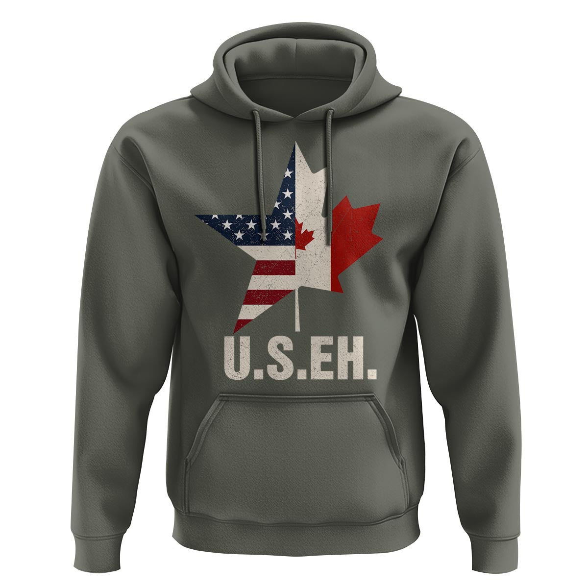 Funny American Canadan Hoodie US EH Canada Maple Leaf America Star Flag - Wonder Print Shop